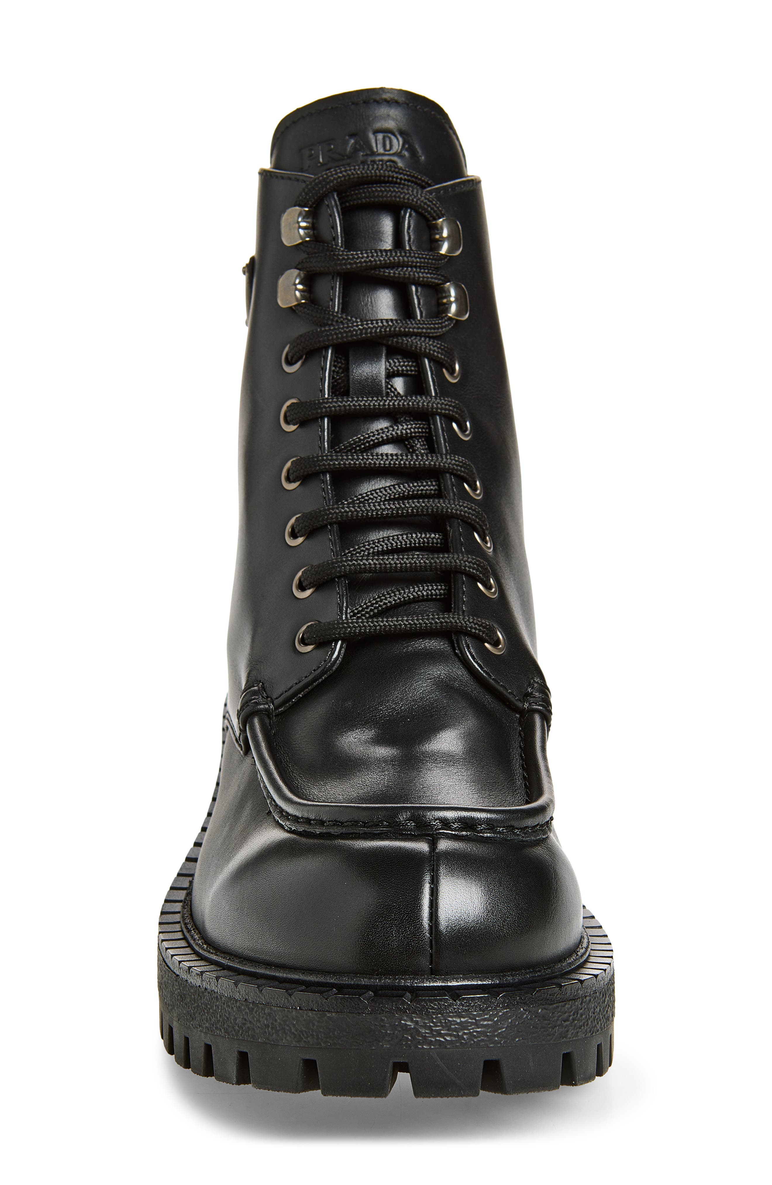 Folder Leather Laced Boot, Alternate, color, NERO