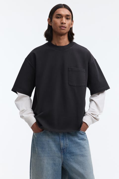 Oversized layered cotton shirt