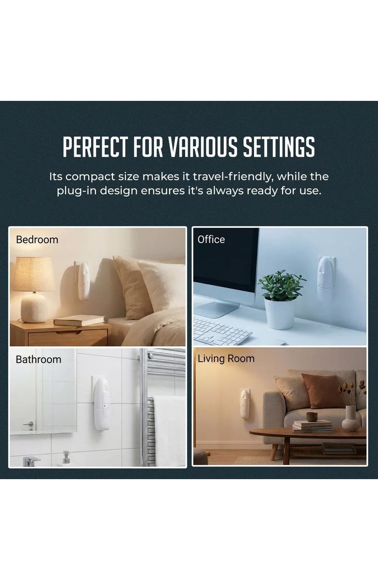 Luminuxe Plugin Essential Oil Diffuser Waterless Quiet Aroma Covers 500 Sq Ft, Alternate, color,