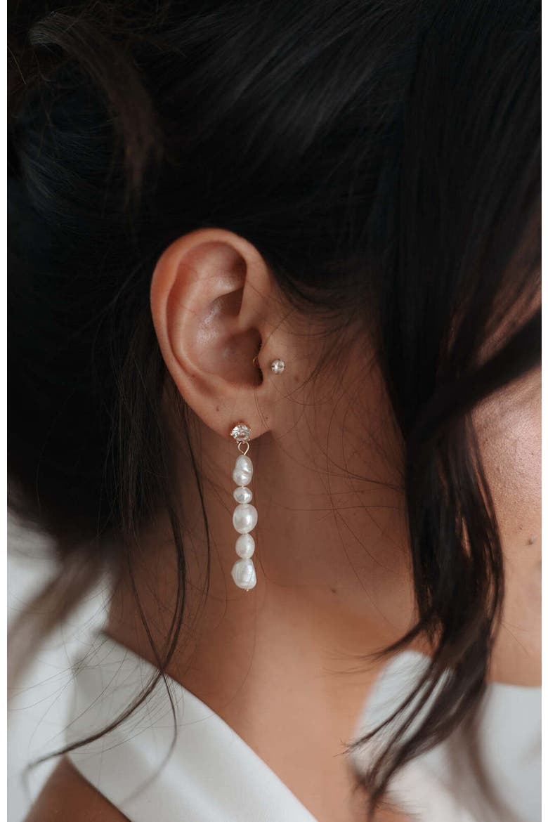 Selena Pearl Drops, Alternate, color, Gold