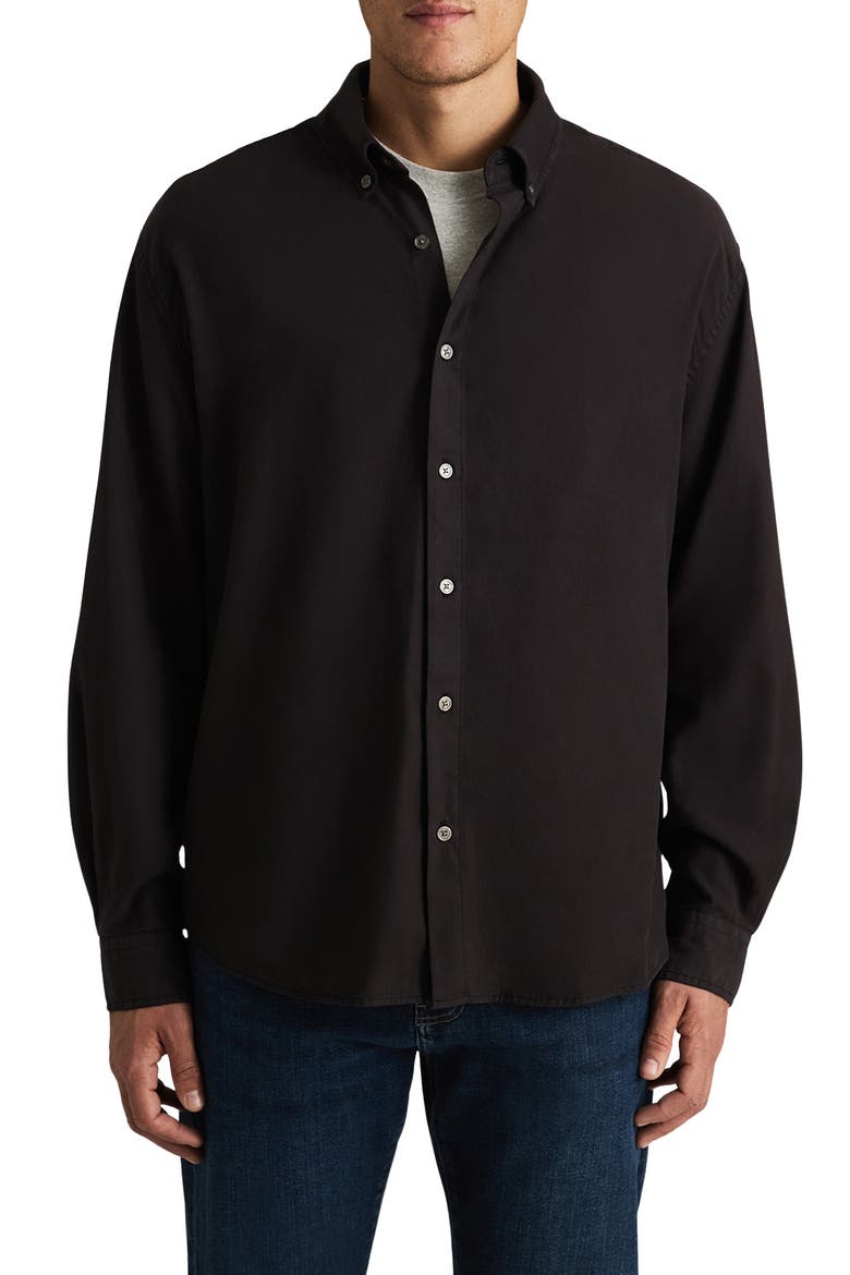 One Pocket Button Down Shirt, Main, color, BLACK BEAN