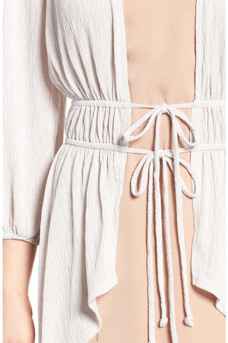 Tie Front Duster, Alternate, color, GREY CHIME