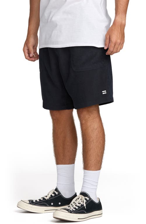 Billabong De La Cruz Submersible Water Repellent Corduroy Shorts In Gray