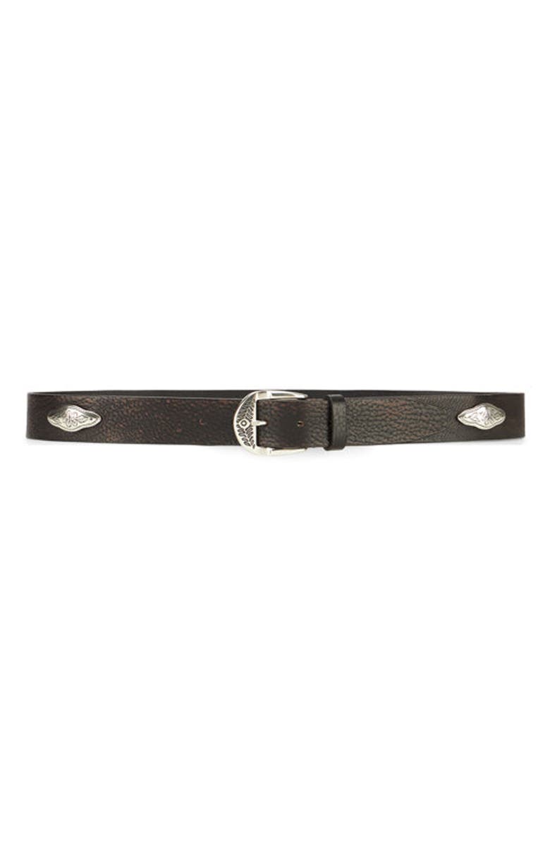 Fortela Studded Leather Belt, Alternate, color, Leather