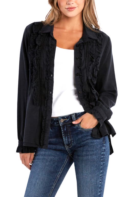 Billy T Ruffle Tuxedo Shirt In Ink