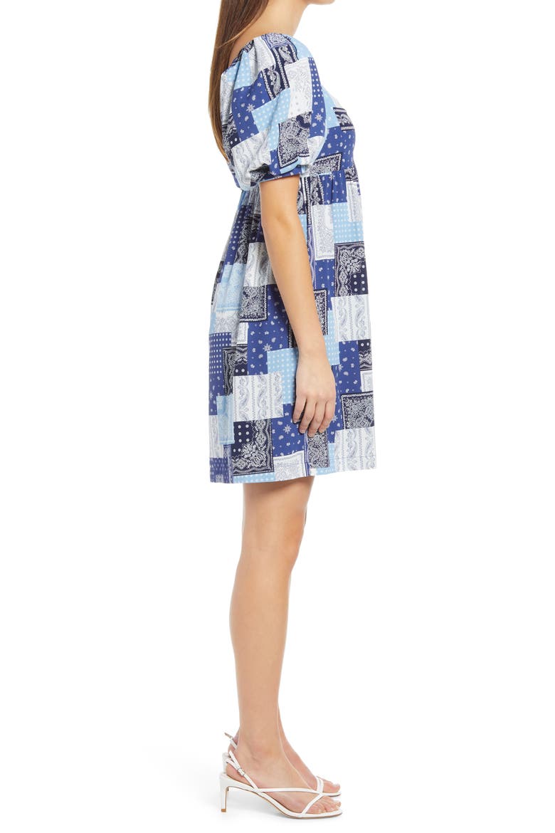 Patchwork Babydoll Dress, Alternate, color, BLUE MULTI