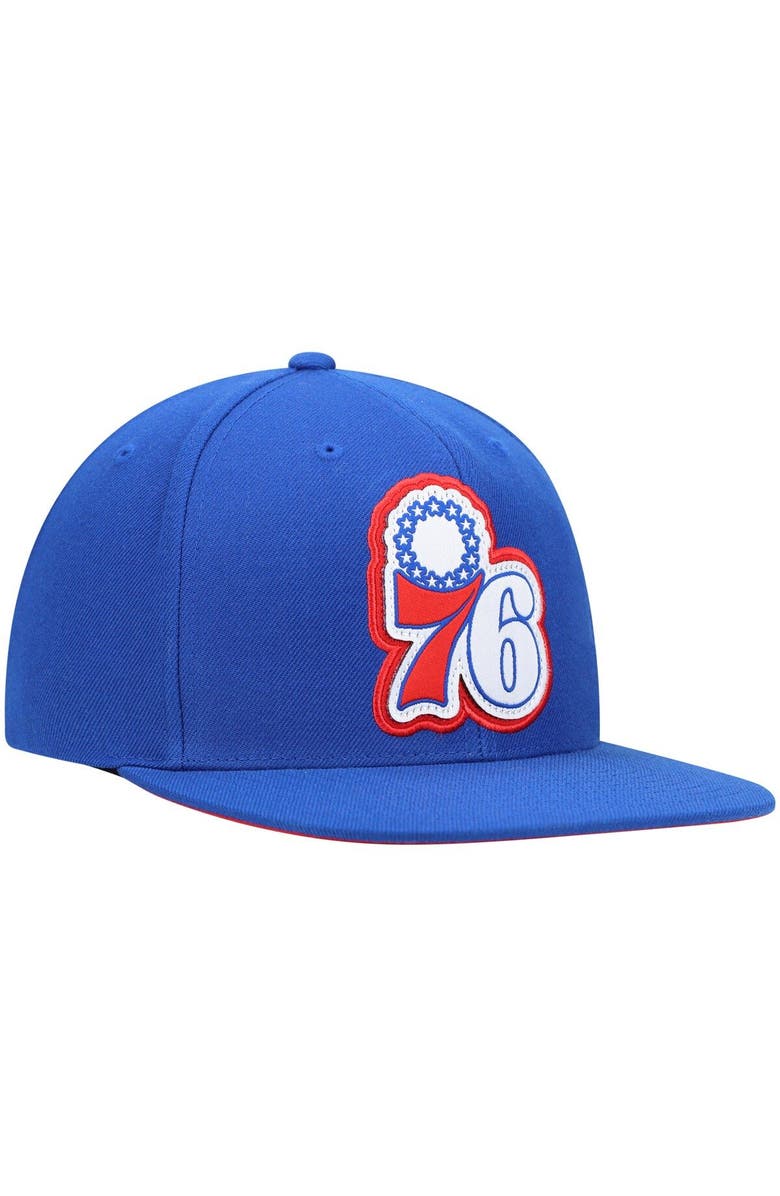 Mitchell & Ness Men's Mitchell & Ness Royal Philadelphia 76ers Hardwood Classics Pop Snapback Hat, Alternate, color, 
