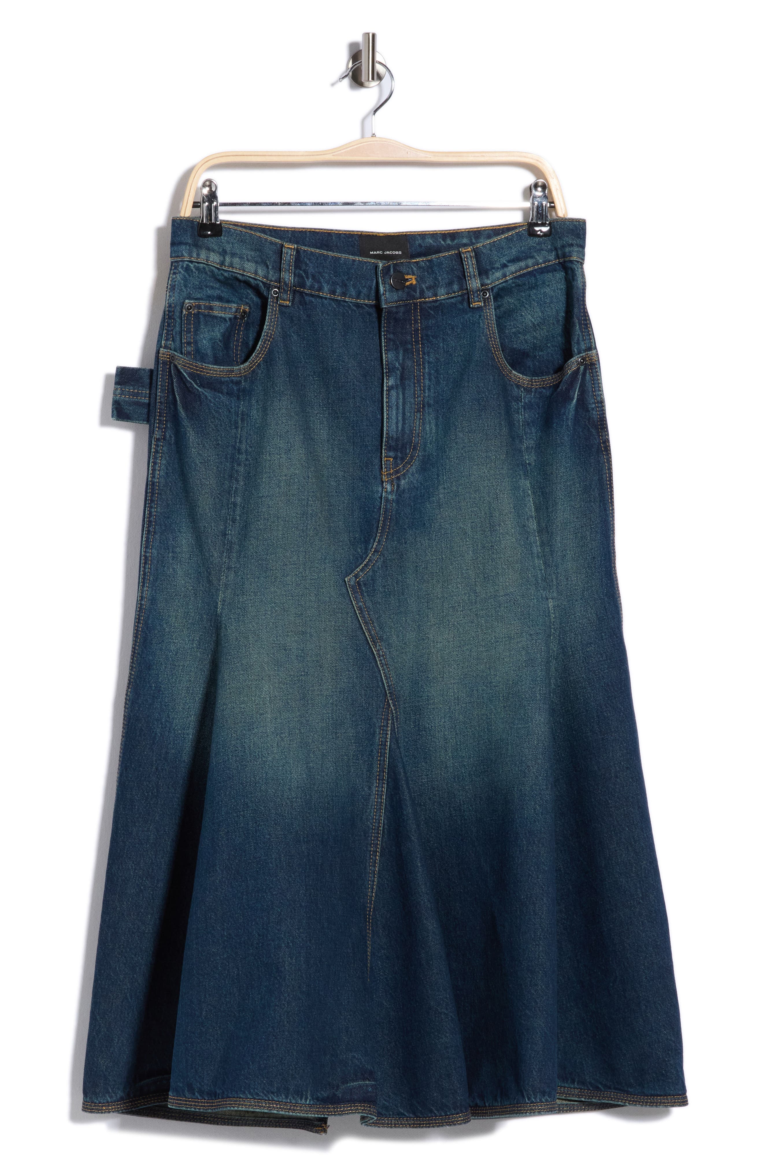 Paneled Denim Skirt