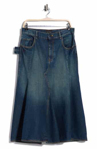 Paneled Denim Skirt