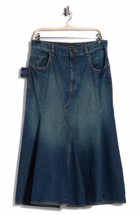 Paneled Denim Skirt