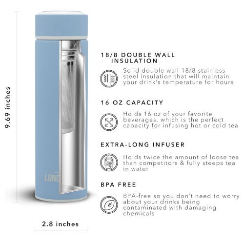 London Sip Infuser Bottle 16oz In Blue