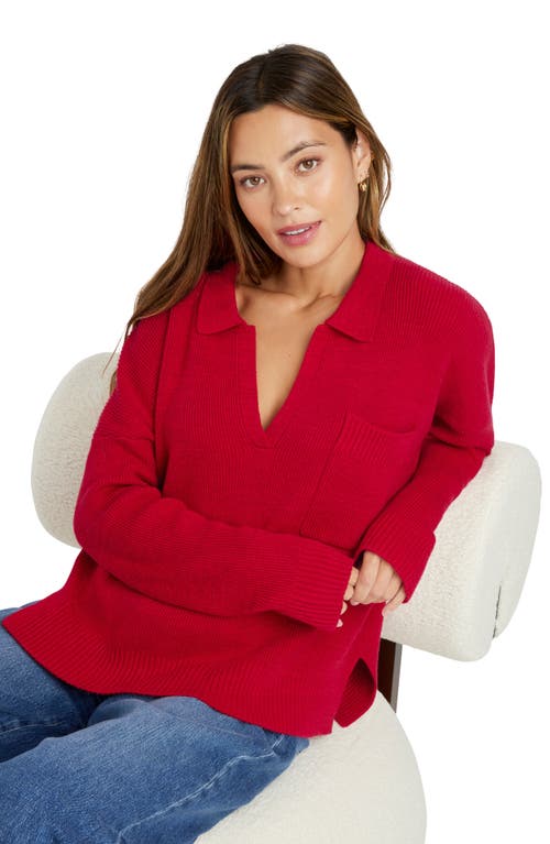 Shop Splendid Kristen Polo Sweater In Ruby