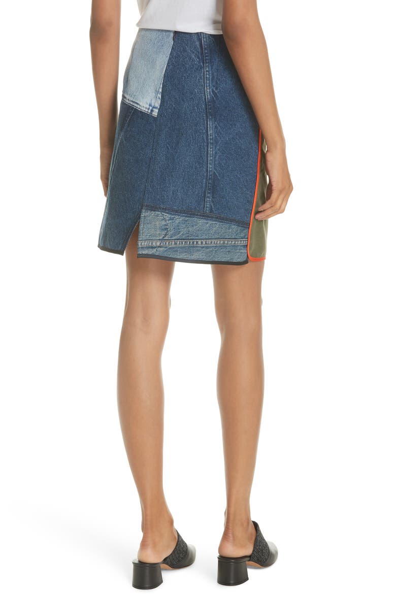 Mixed Media Miniskirt, Alternate, color, MULTI
