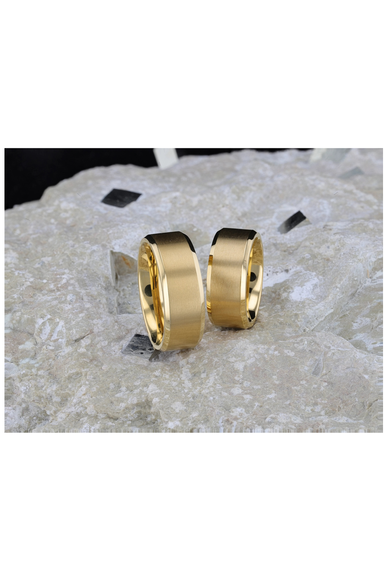 Radiate Titanium Flat Brushed Center Wedding Ring, Alternate, color, Gold
