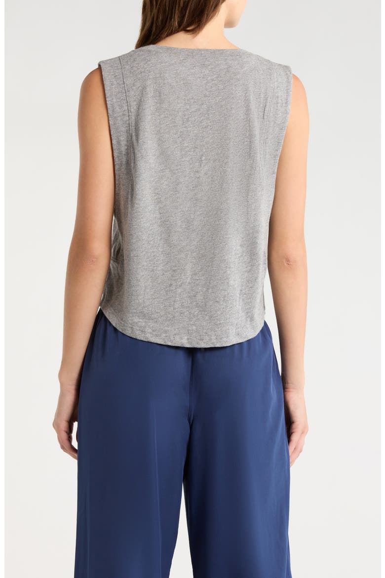 Flow Crop Muscle Tank, Alternate, color, HEATHER GREY