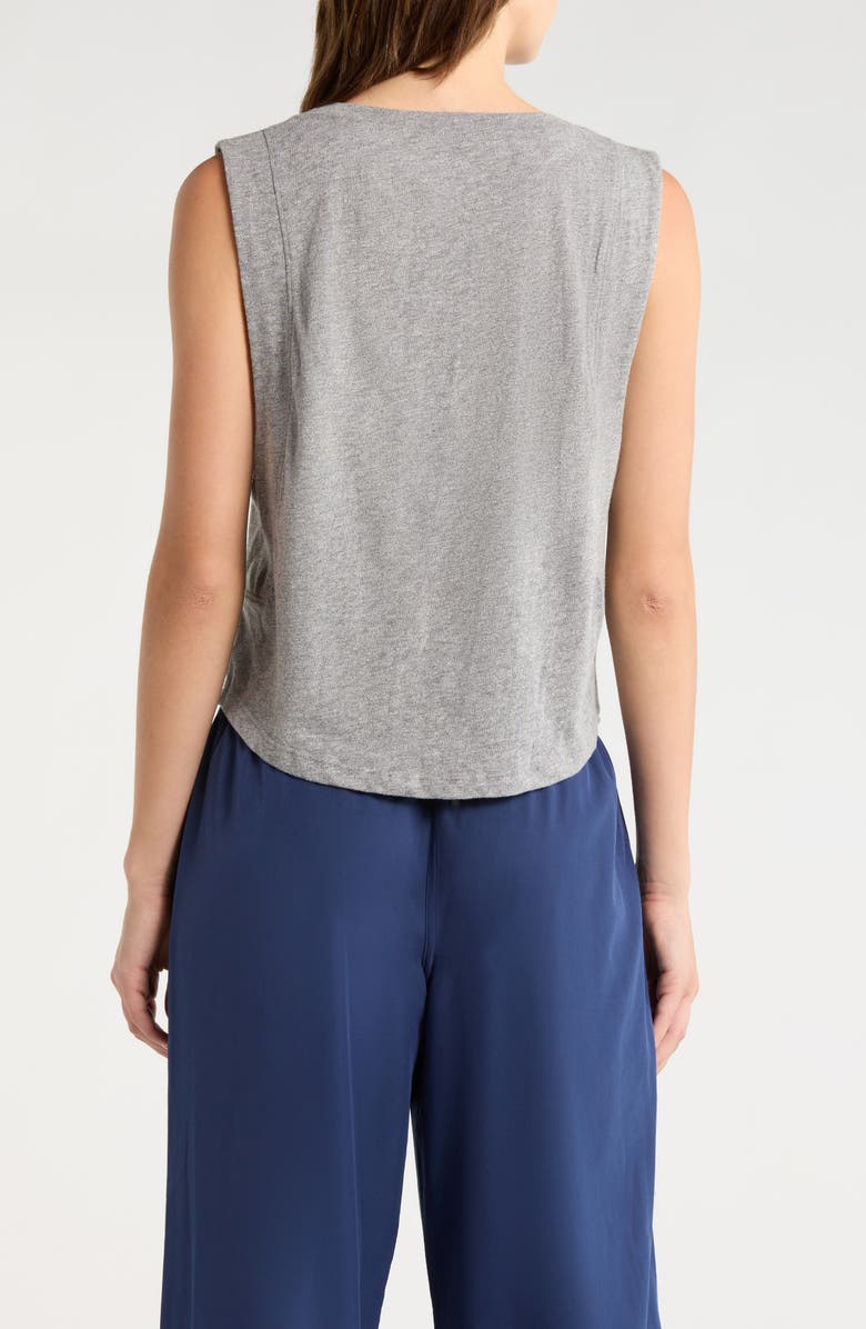 Year of Ours Flow Crop Muscle Tank, Alternate, color, Heather Grey