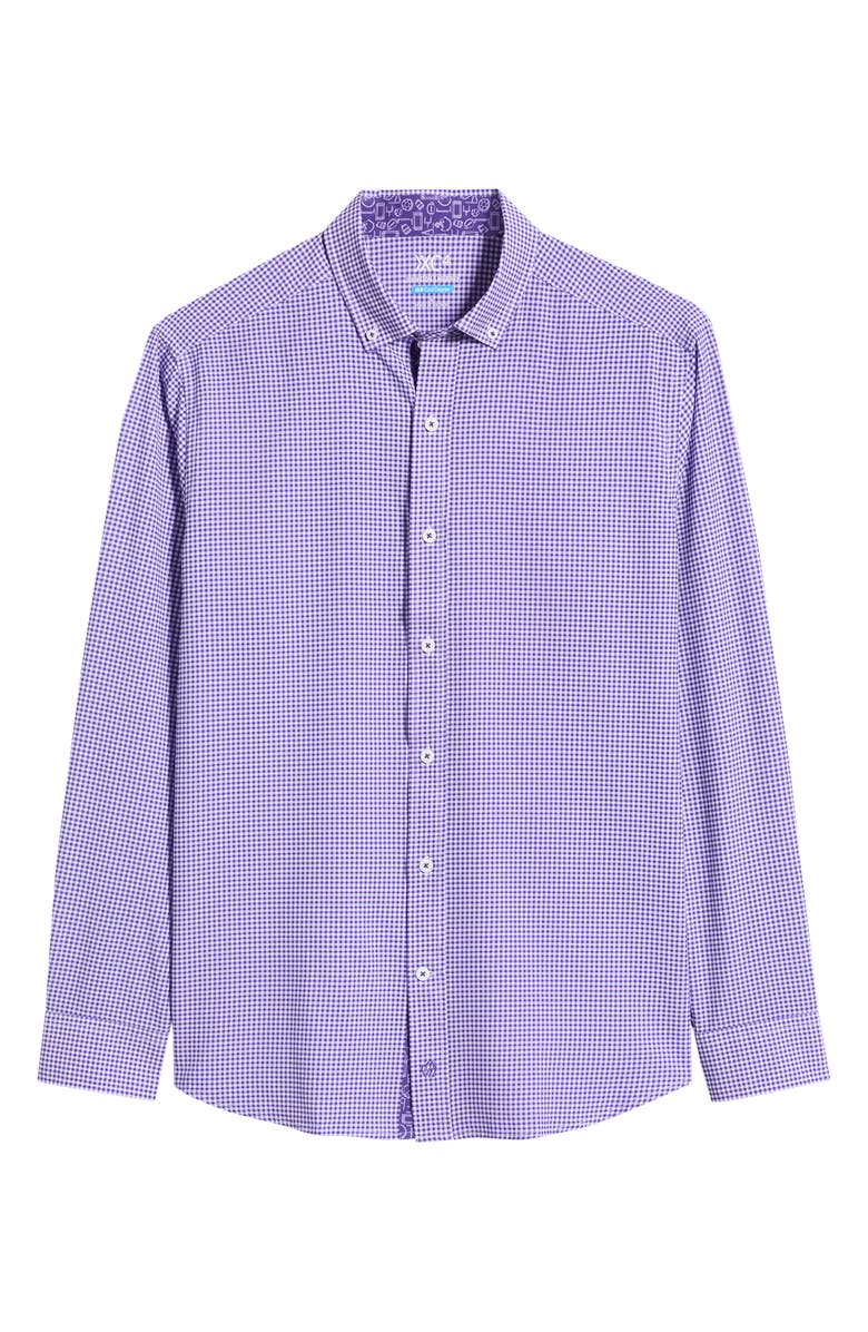 Johnston & Murphy XC+<sup>™</sup> Performance Game Day Gingham Button-Down Shirt, Main, color,