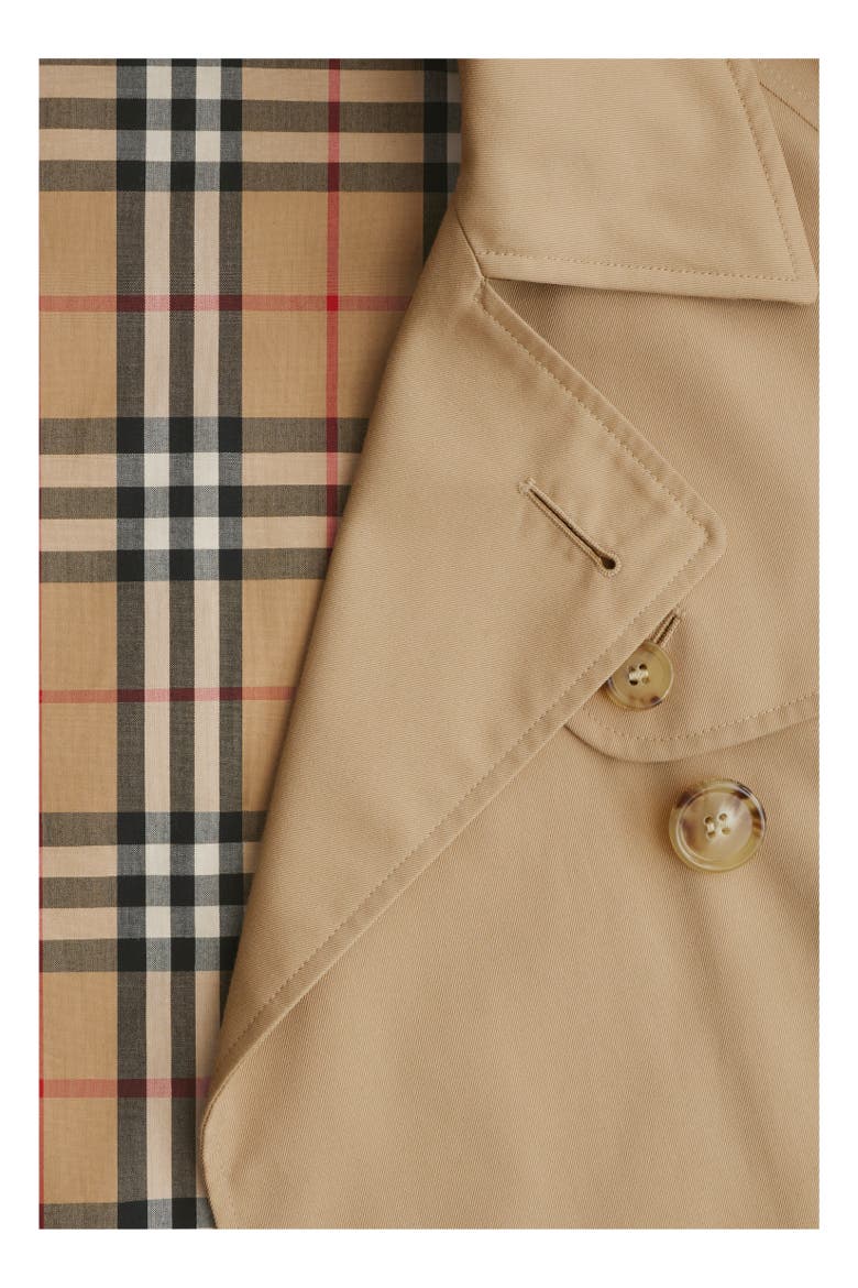 Cropped Gabardine Mayfair Trench Jacket, Alternate, color, Honey beige