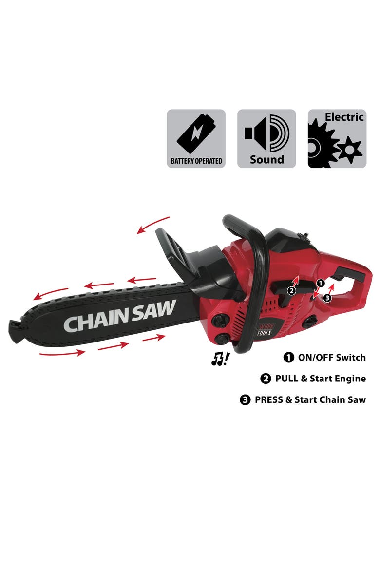 Electric Toy Chain Saw with Moveable Blade and Sound, Alternate, color, Multicolored