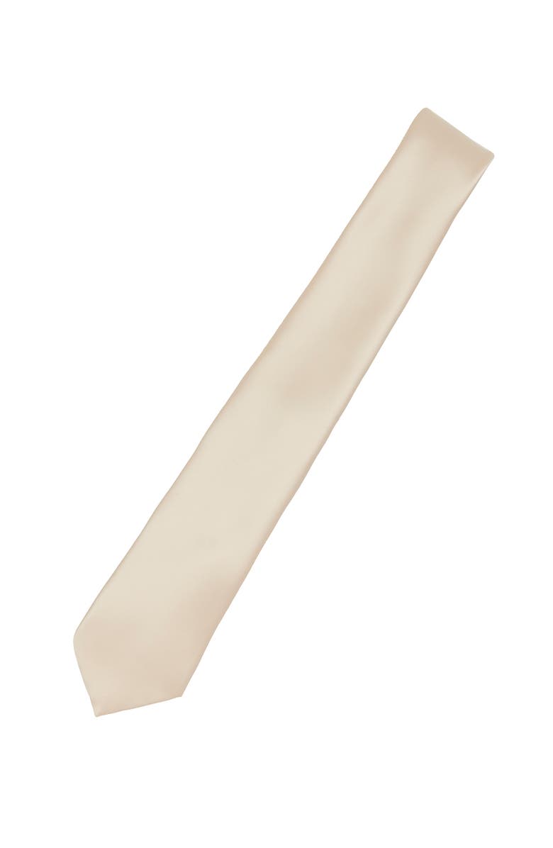 Brooklyn Brigade Men's Solid Satin X-Long Tie, Alternate, color, Champagne
