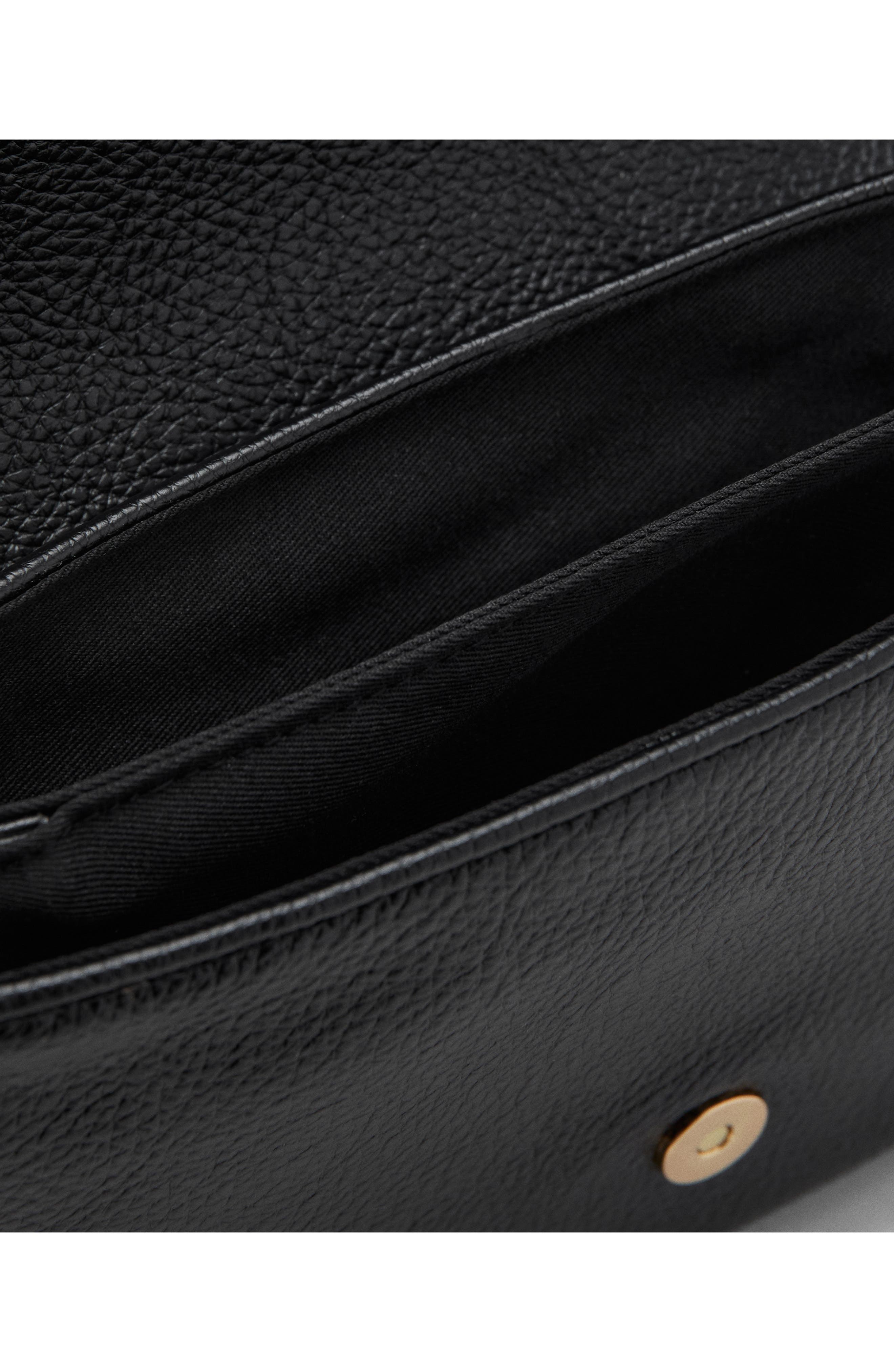 MANGO Small Faux Leather Crossbody Bag, Alternate, color, Black