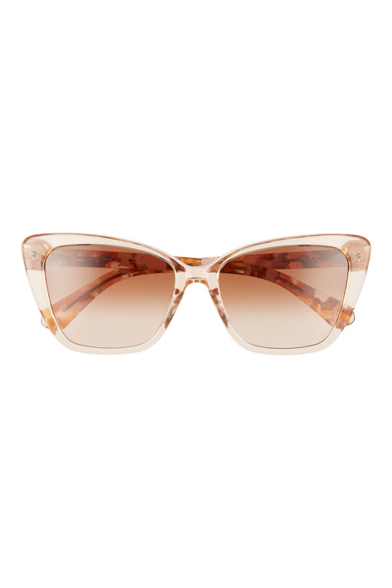 lucca 55mm gradient cat eye sunglasses, Main, color, PEACH/ BROWN GRADIENT