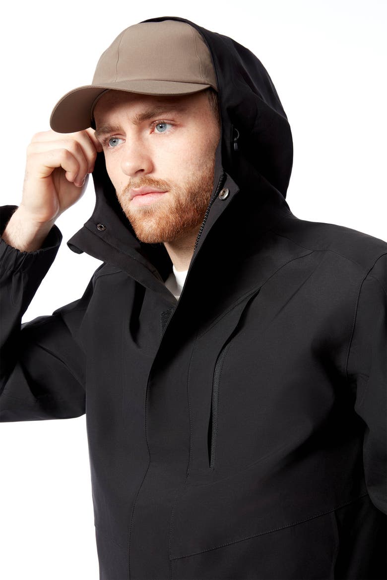 Hudson - Waterproof Hooded Rain Jacket, Alternate, color, BLACK