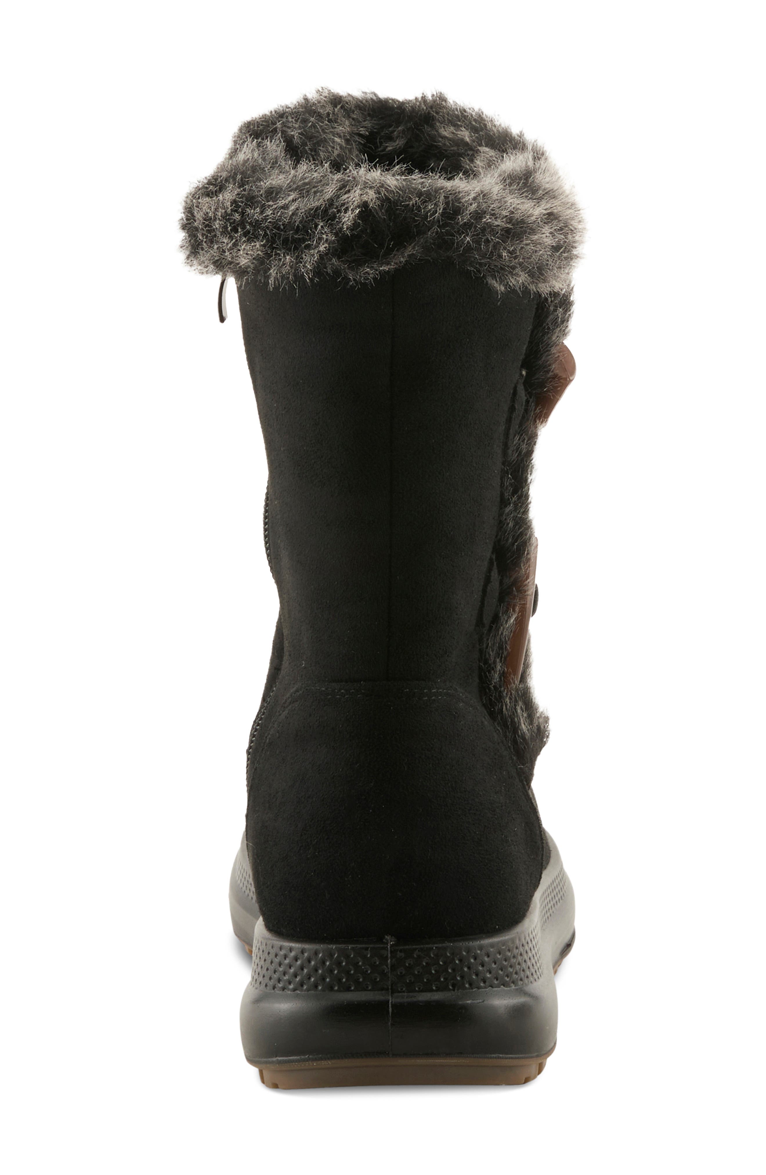 Galoshe Water Resistant Faux Fur Bootie, Alternate, color, BLACK