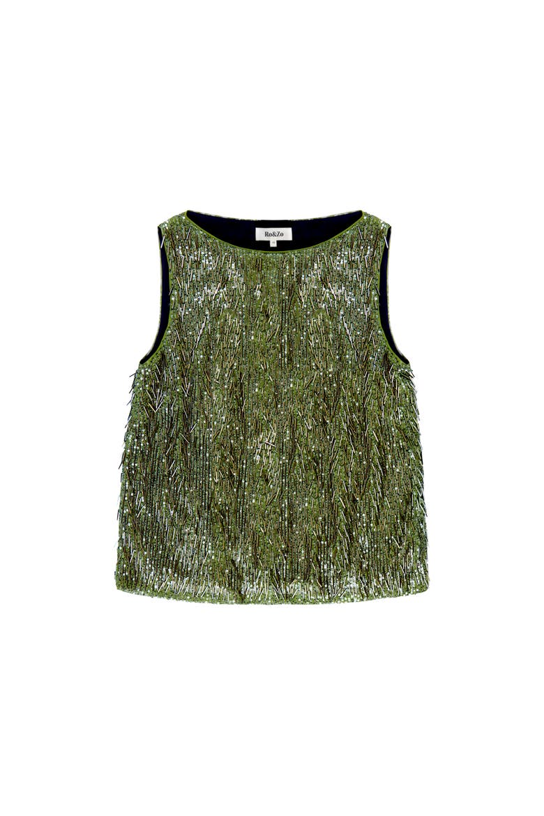 Sequin Shell Tank Top, Alternate, color, Green