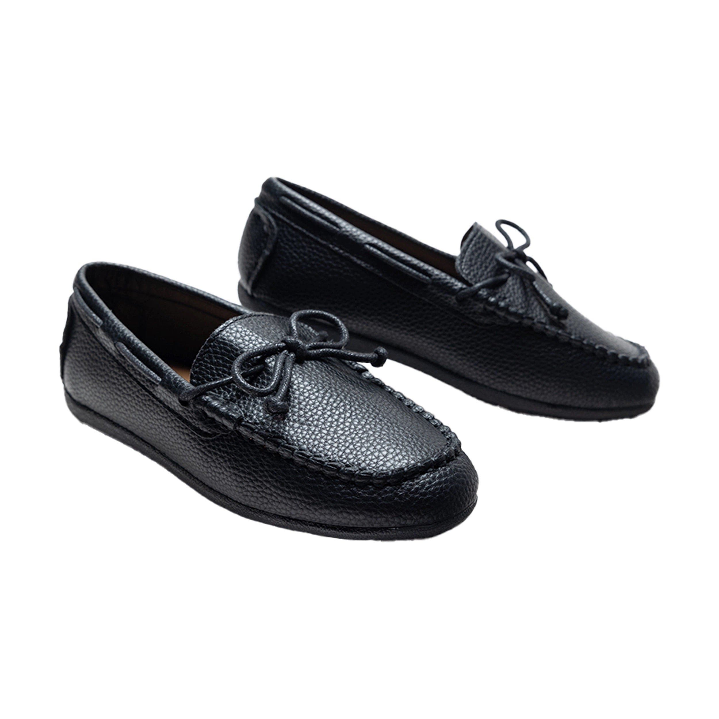 MOUSTACHE Leather Moccasin Loafers, Main, color, Black