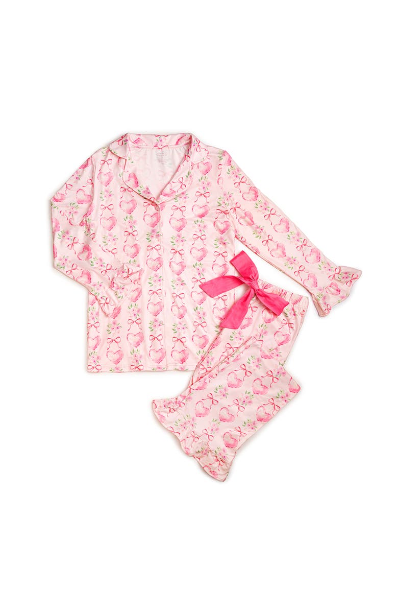 Sweet Wink Heart Floral Trellis Valentine's Day Women's Lounge Set, Main, color, Soft Pink