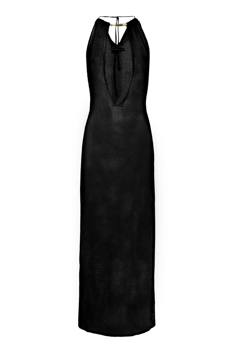Micah Mesh Cover-Up Dress, Alternate, color, BLACK