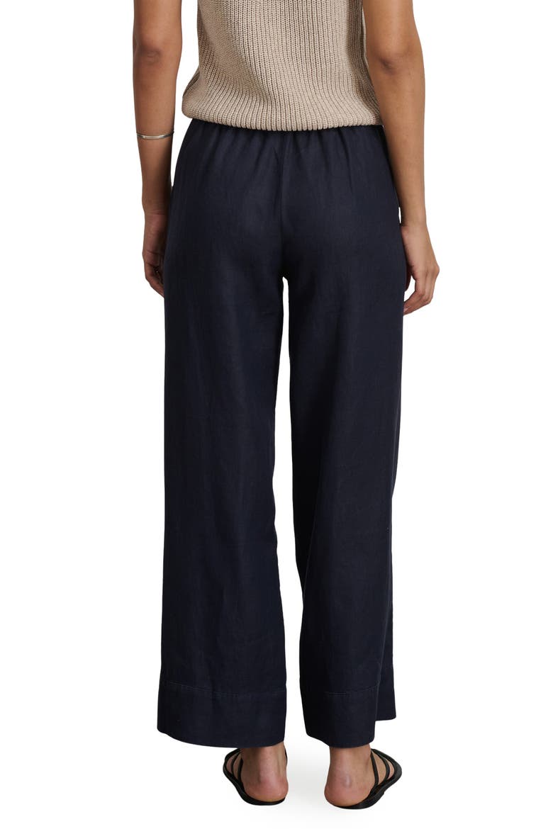 Riley Linen Wide Leg Pants, Alternate, color, DARK NAVY
