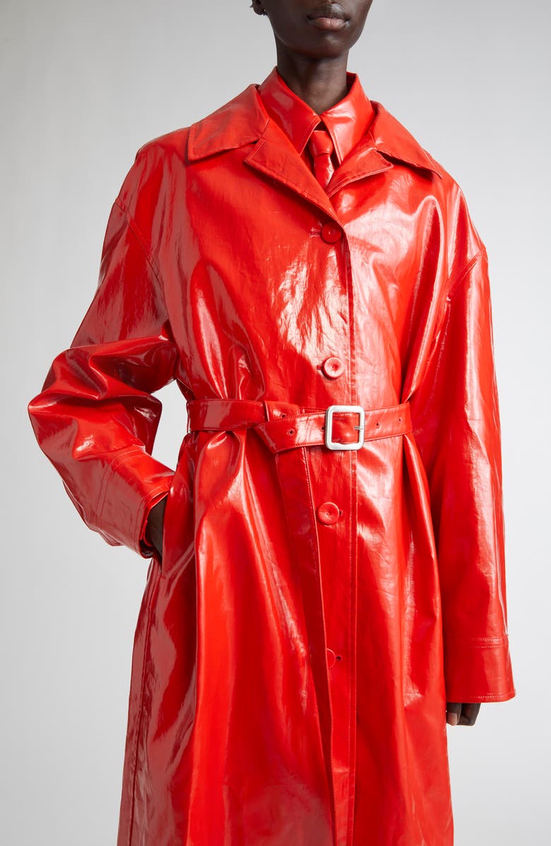 Jil Sander Coated Linen Trench Coat, Alternate, color, 