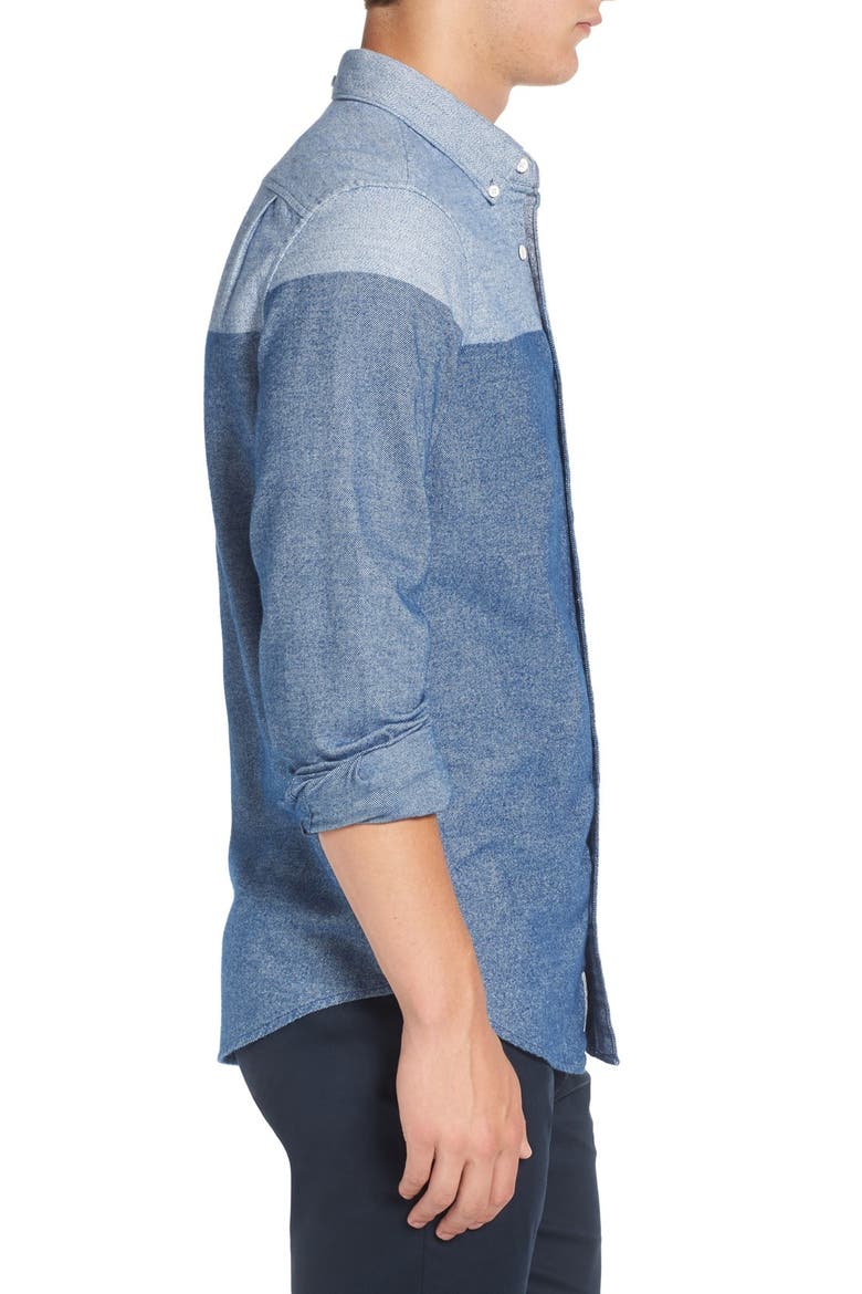 Trim Fit Two-Tone Woven Shirt, Alternate, color, MEDIEVAL BLUE