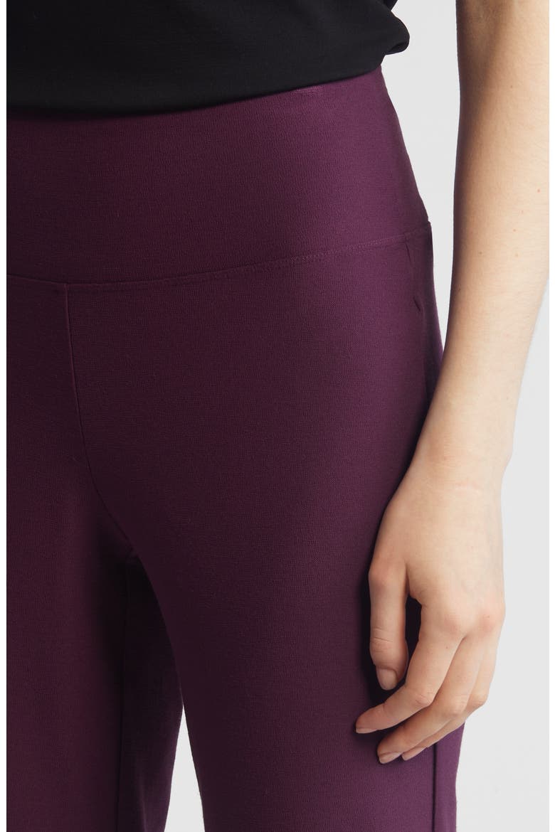 High Waist Slim Crepe Ankle Pants, Alternate, color, BLACKBERRY