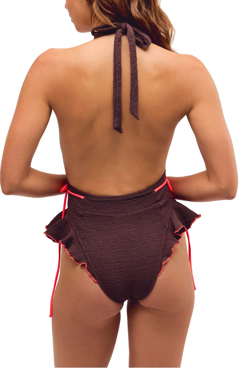 free-est by Free People Lyra Plunge One-Piece Swimsuit, Alternate, color, Puce