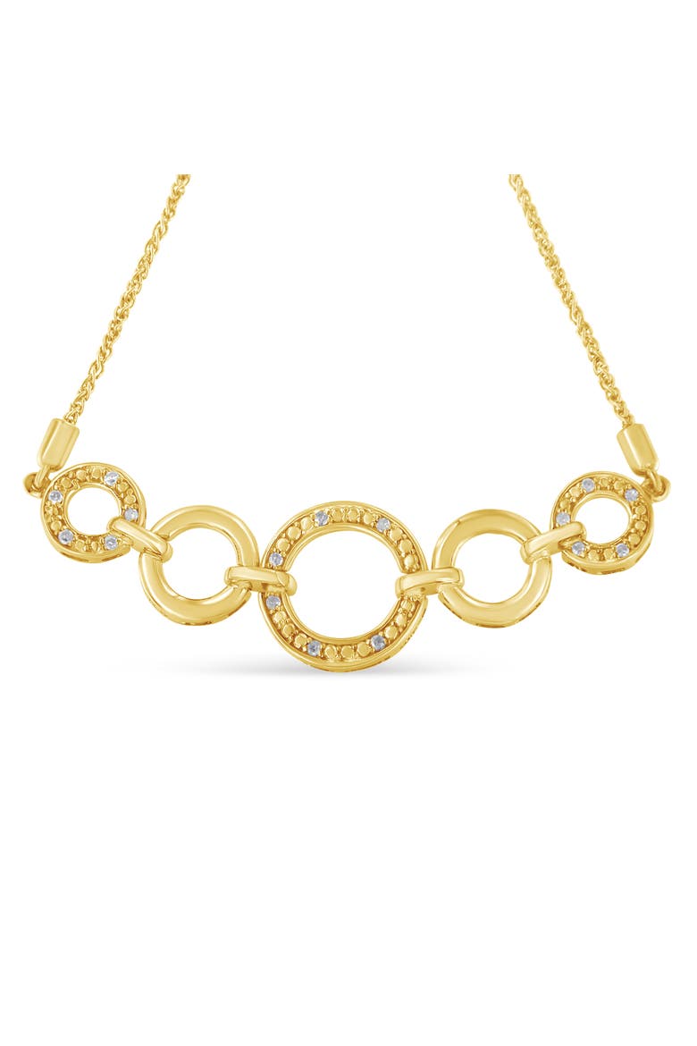 14K Yellow Gold Plated .925 Sterling Silver 1/10 Cttw Diamond Infinity Loop Adjustable Bolo Tennis Bracelet, Alternate, color, Yellow Gold over Silver