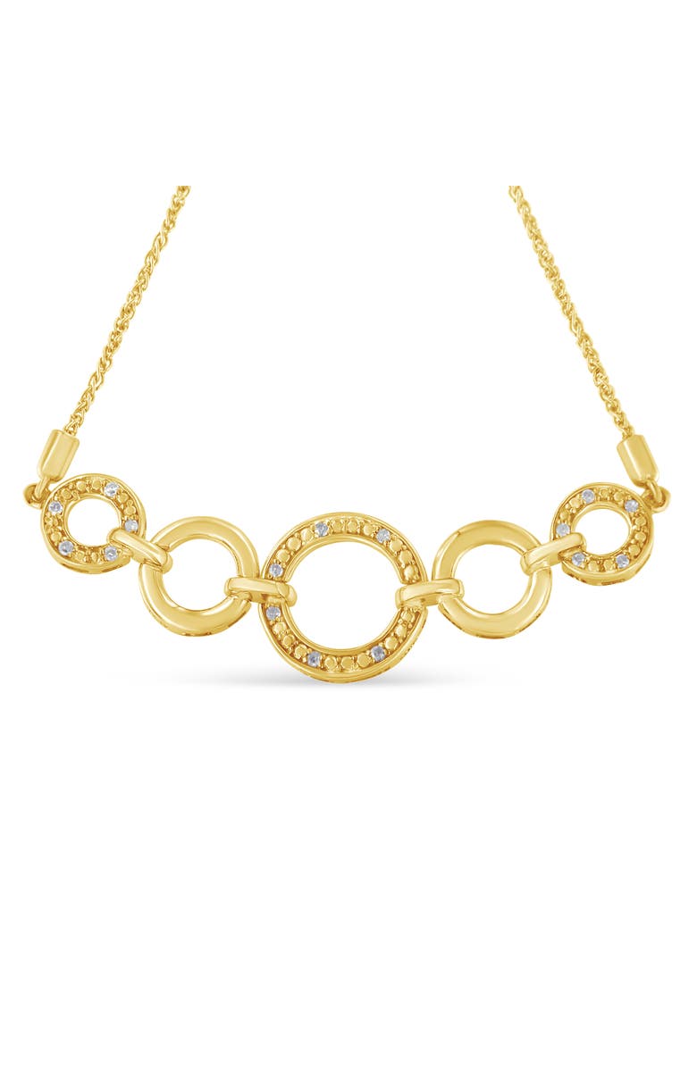 Haus of Brilliance 10K Yellow Gold over Silver Diamond Accent Graduated Infinity Circle Bolo Bracelet, Alternate, color, Yellow