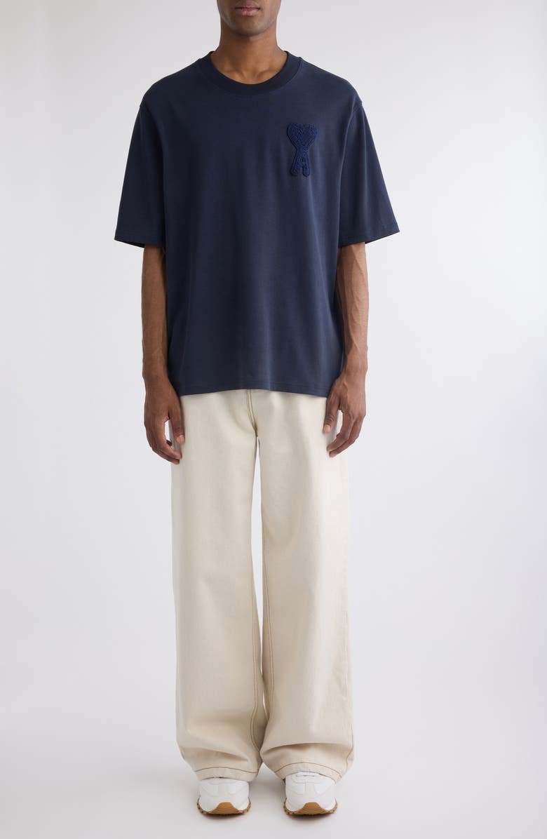 AMI PARIS Ami de Coeur Monogram Patch, Main, color, 4011 Navy Blue/4011