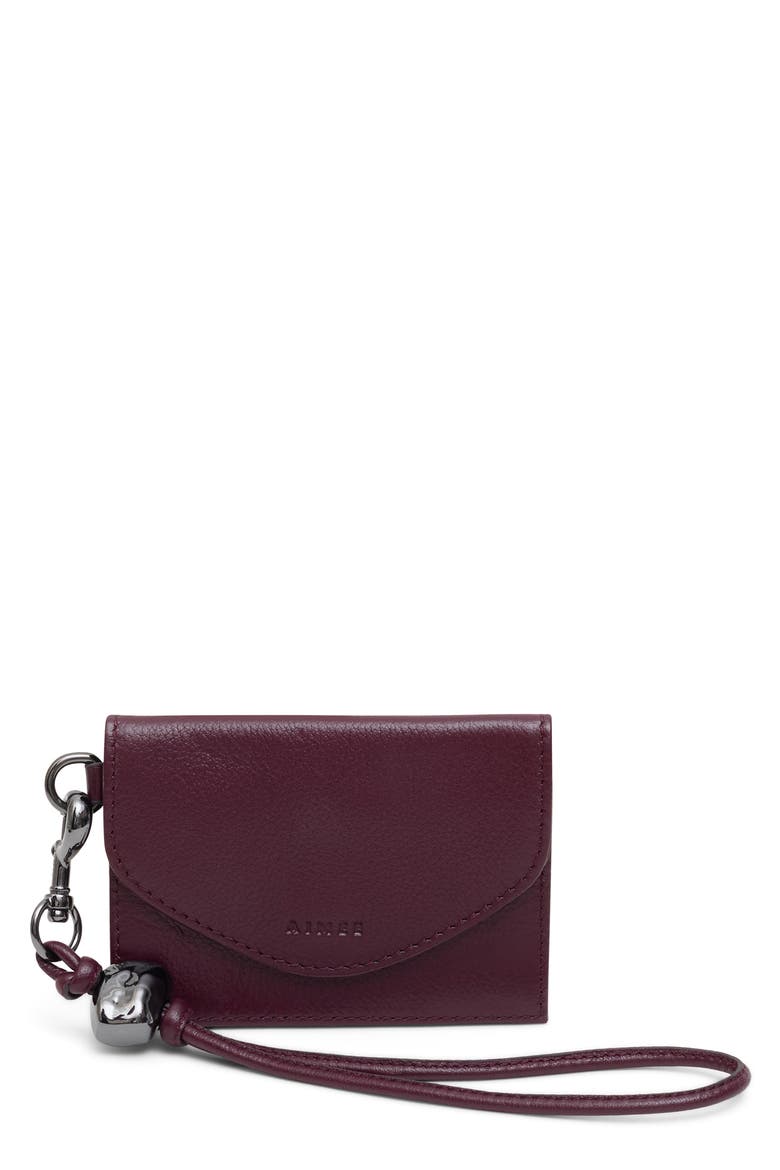 Power Wristlet Card Case, Main, color, WINE