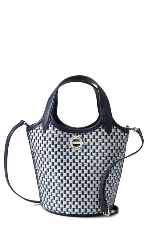 Anchor Woven Bucket Crossbody Bag