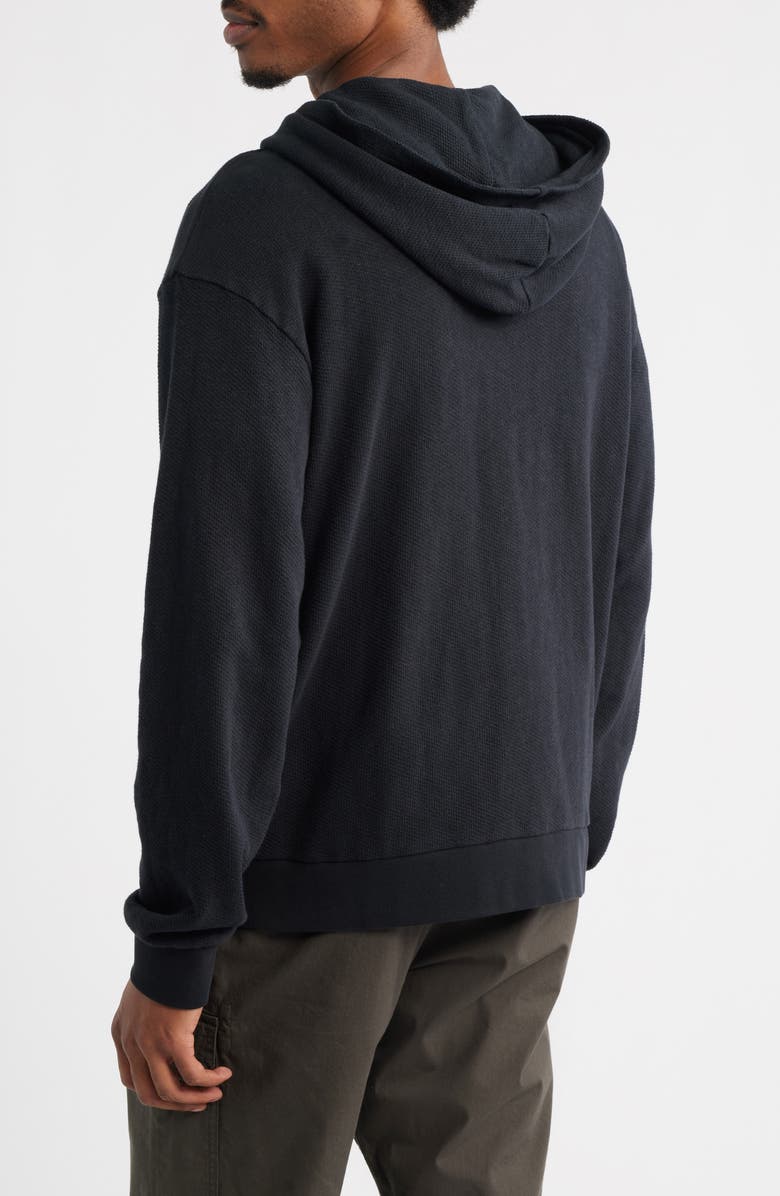 PALMES Waffle Stitch Full Zip Hoodie, Alternate, color, Black