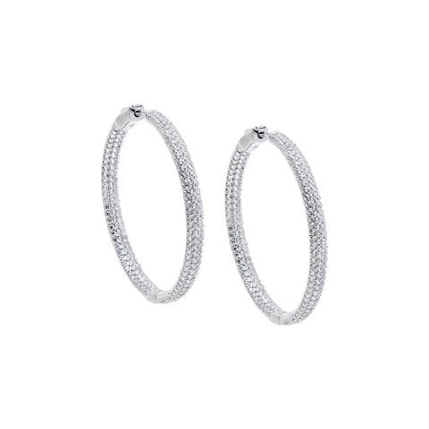 CZ Pavé Chunky Hoop Earring