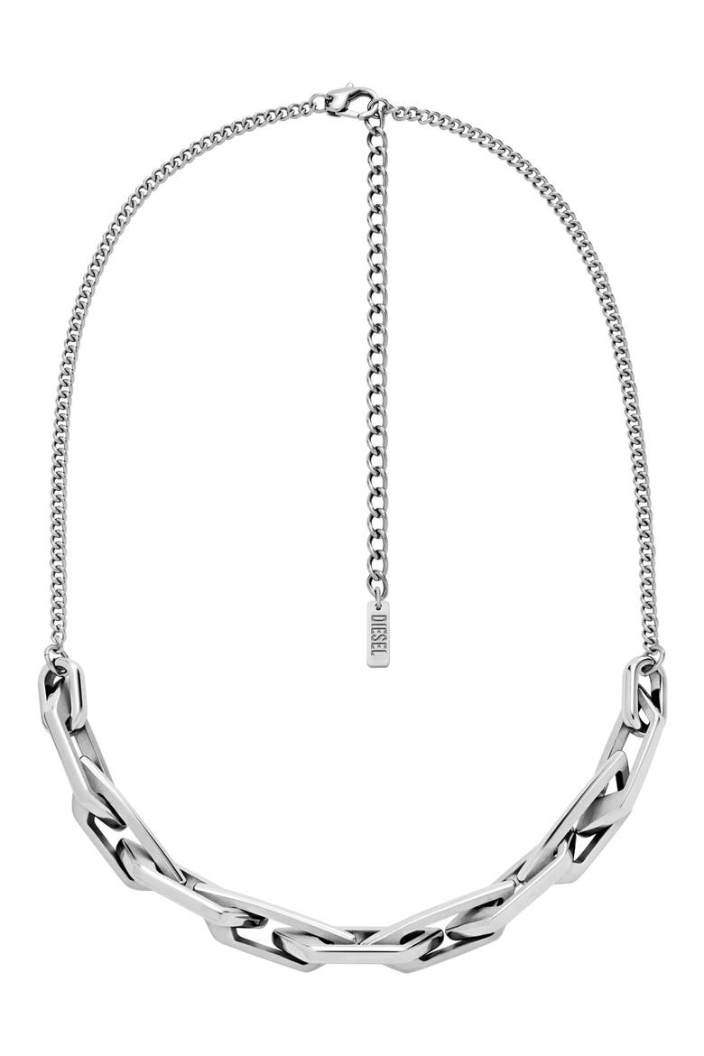Stainless Steel Open Link Necklace, Alternate, color, SILVER