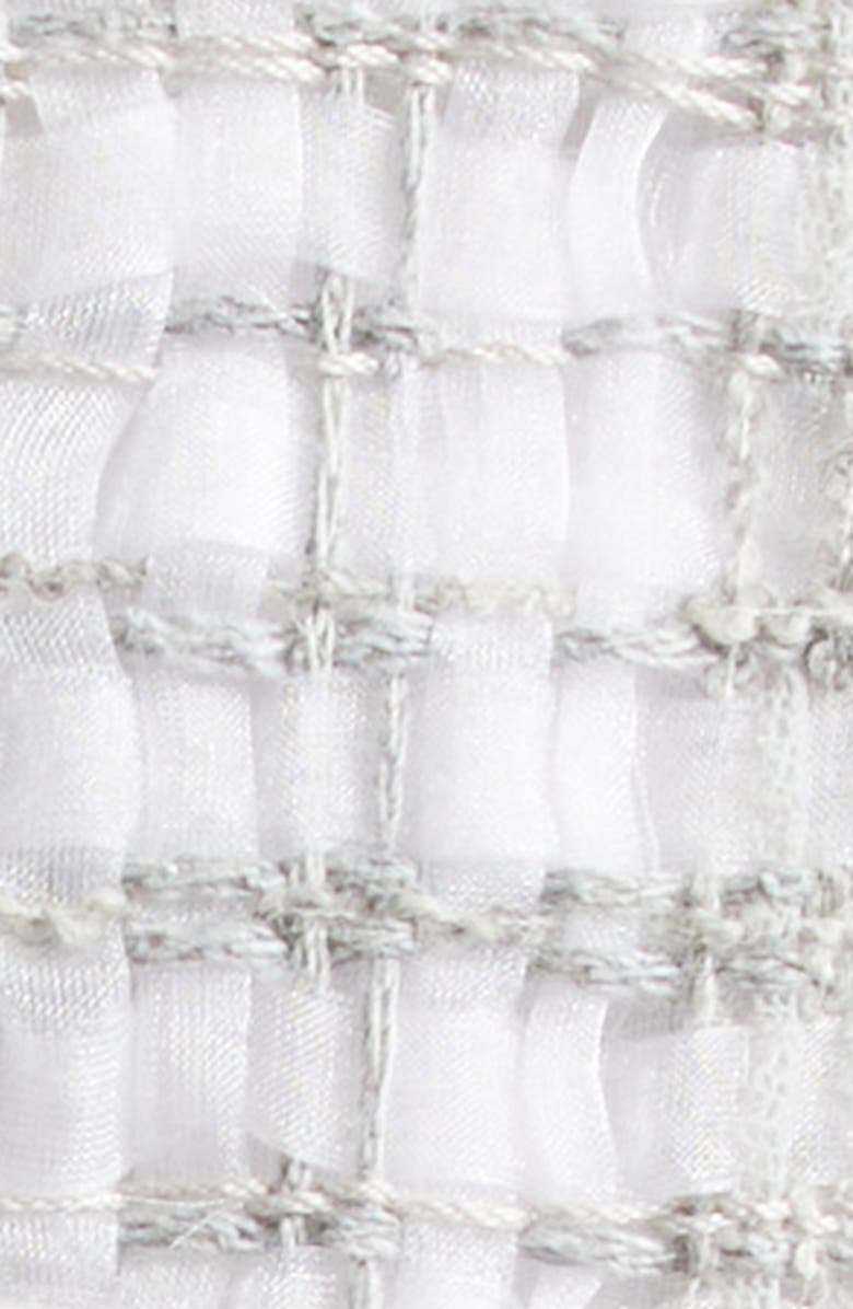 Thom Browne Crop Sculpted Shoulder Pouf Tweed Jacket, Alternate, color, Medium Grey