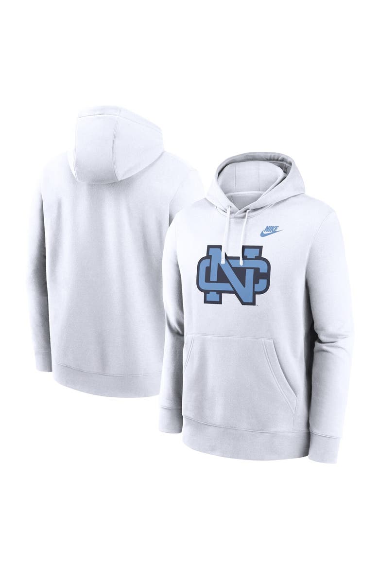 Men's Nike White North Carolina Tar Heels Legacy Logo Club Fleece Pullover Hoodie, Main, color, White