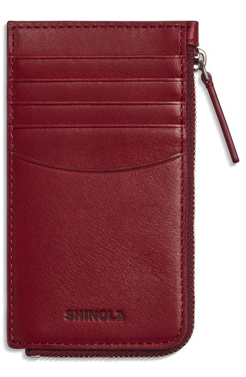 Leather Zip Around Card Case