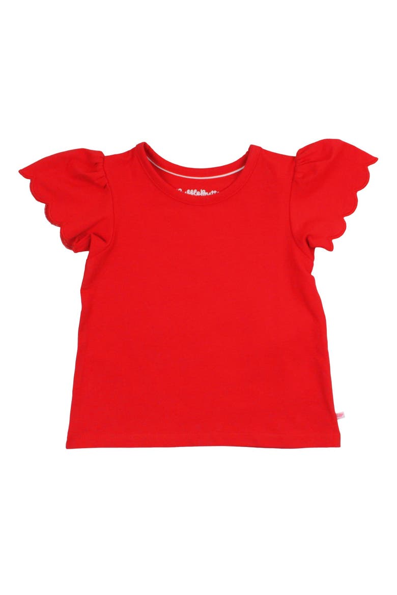 Toddler Girls Short Sleeve Scallop Tee, Main, color, Red