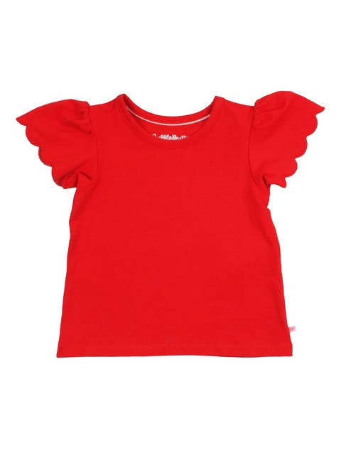 Girls Short Sleeve Scallop Tee